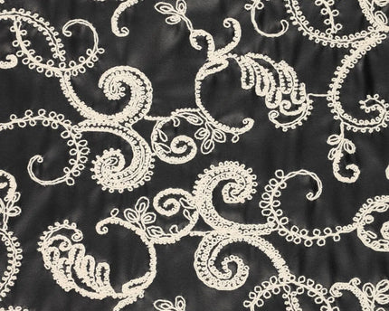 Paisley embroidery vegan leather