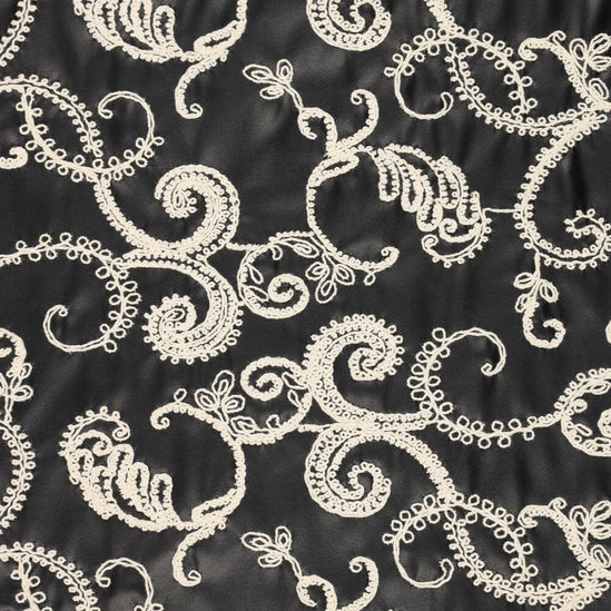 Paisley embroidery vegan leather