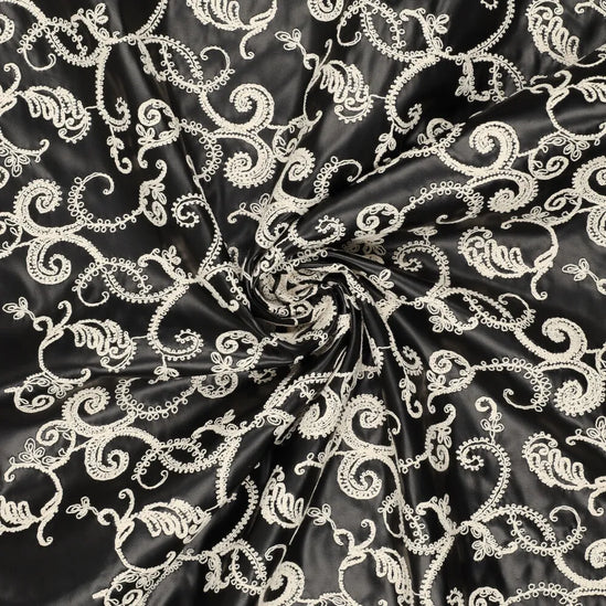 Paisley embroidery vegan leather