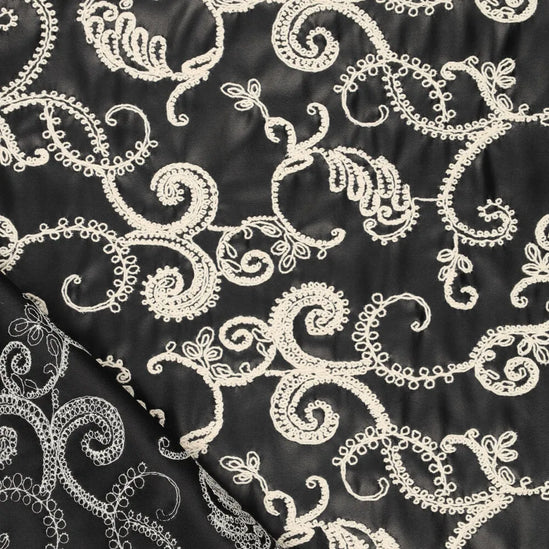 Paisley embroidery vegan leather