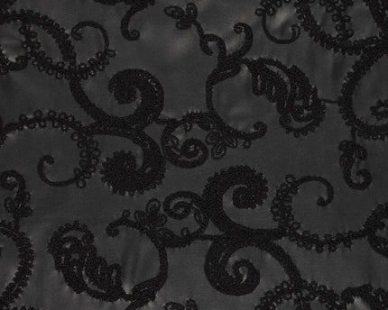 Paisley embroidery vegan leather