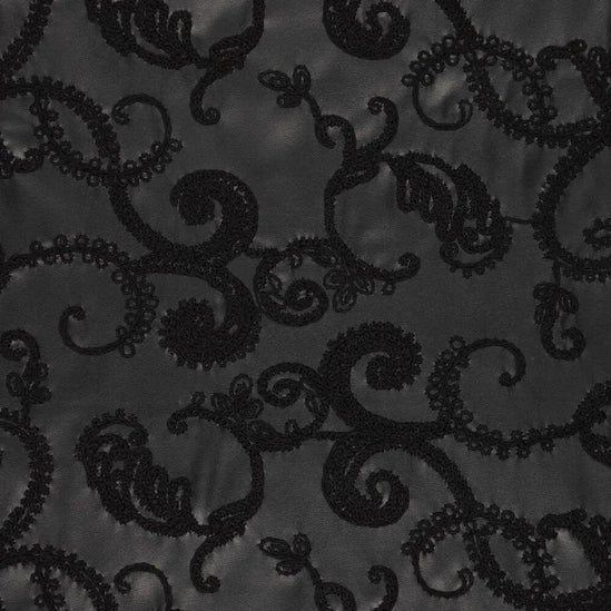Paisley embroidery vegan leather