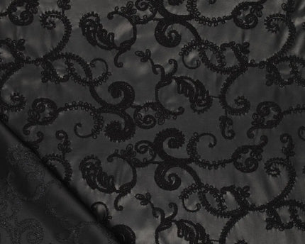 Paisley embroidery vegan leather