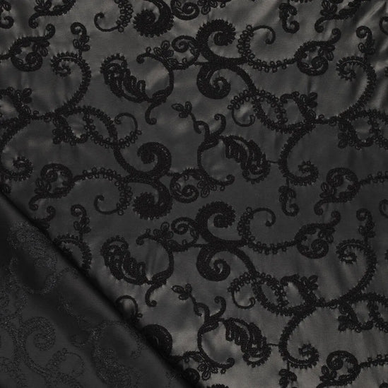 Paisley embroidery vegan leather