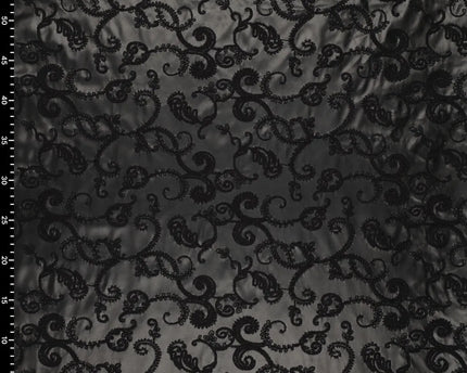 Paisley embroidery vegan leather