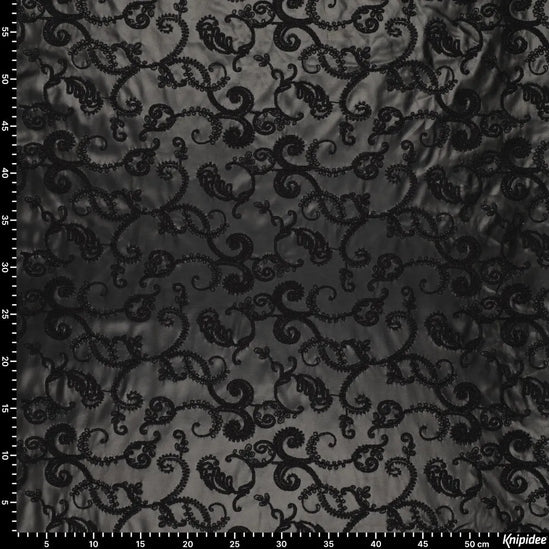 Paisley embroidery vegan leather