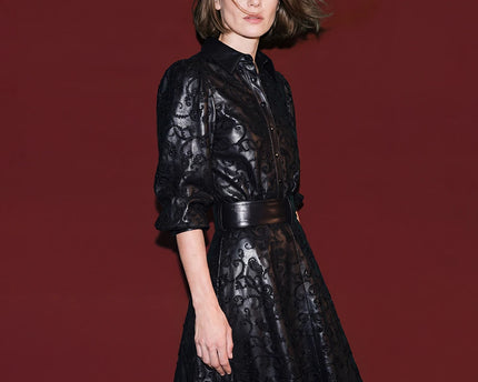 Paisley embroidery vegan leather