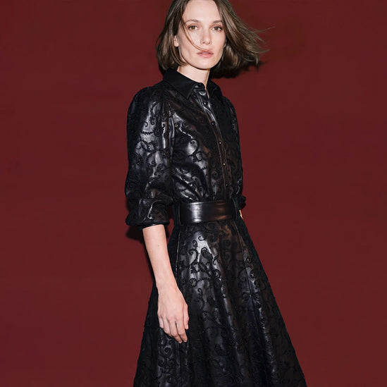 Paisley embroidery vegan leather