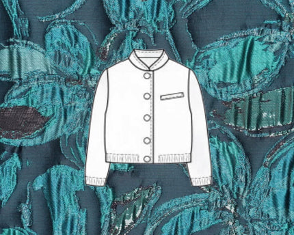 Naaipakket Jutta Bomberjack Jacquard (Lyon Jacquard turquise)