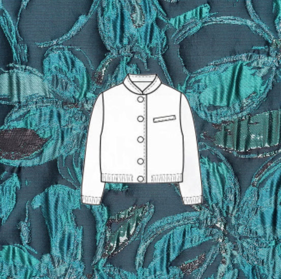 Naaipakket Jutta Bomberjack Jacquard (Lyon Jacquard turquise)