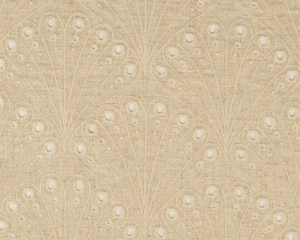 Linen fabric embroidered flowers