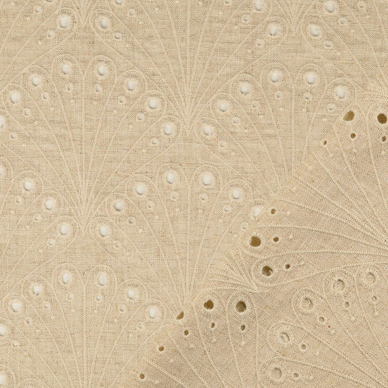 Linen fabric embroidered flowers