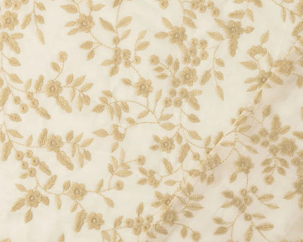 Cotton poplin fabric embroidered