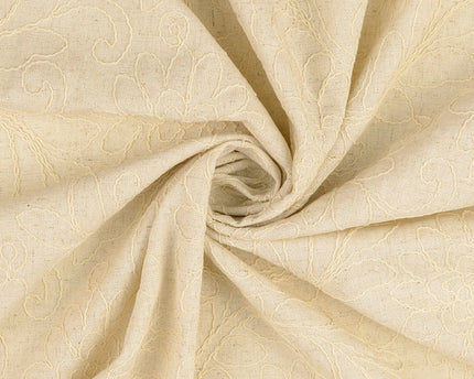 linen fabric embroidered flowers