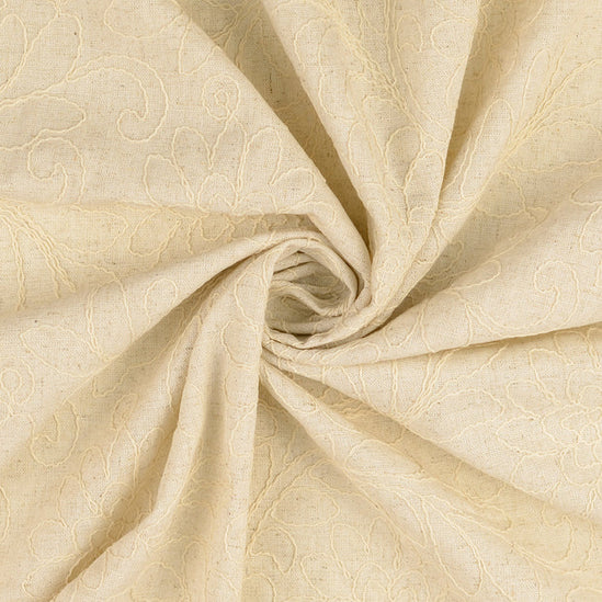 linen fabric embroidered flowers