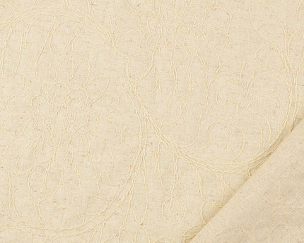 linen fabric embroidered flowers