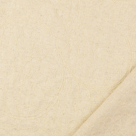 linen fabric embroidered flowers