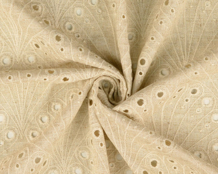 Linen fabric embroidered flowers