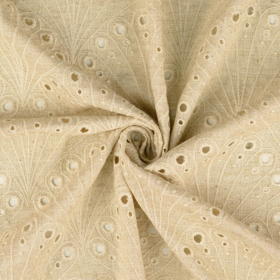 Linen fabric embroidered flowers