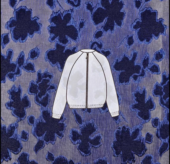 Naaipakket Bomberjack Raglanmouw (Jacquard)
