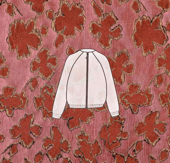 Naaipakket Bomberjack Raglanmouw (Jacquard)