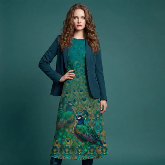 Peacock Glam Dress Panel