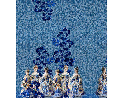 Delft Blue Elegance Dress panel