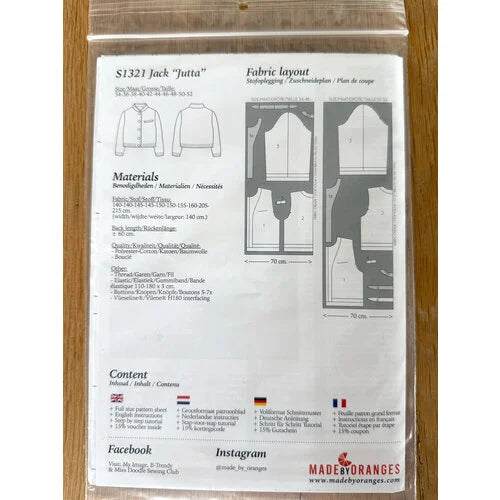 Naaipakket Jutta Bomberjack (Paeonia Embroidery)